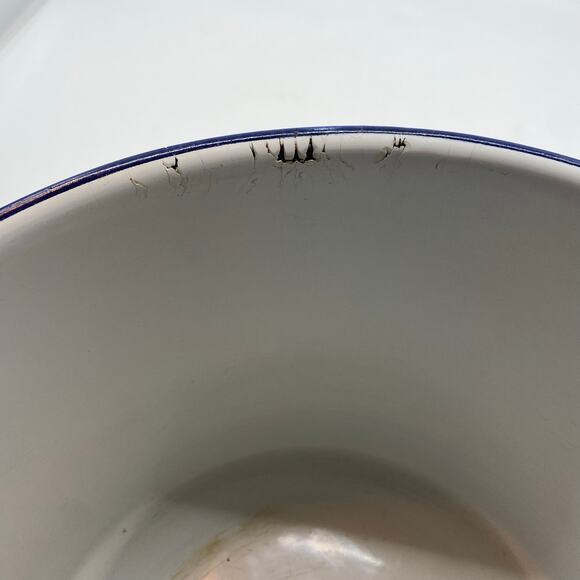 Vintage Diaper Pail Federal Baby Dear white enamel with blue trim - Picture 8 of 8